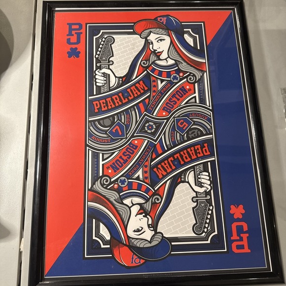 Other - 2016 Pearl Jam Fenway Park Boston Screen Print Concert Poster Studio Mark 5 Fram